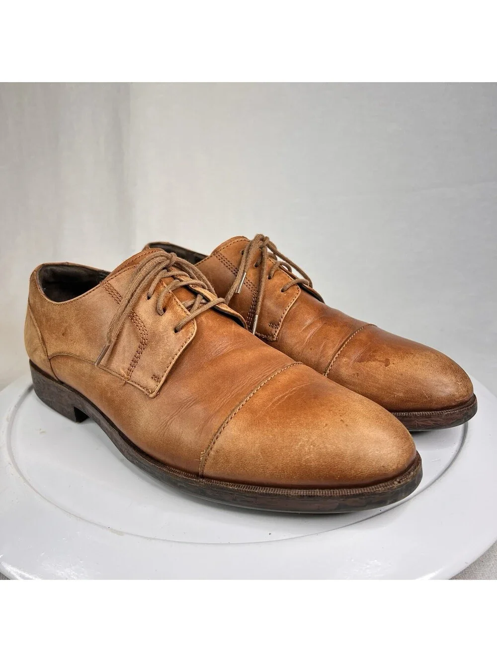 Cole Haan C24519 Warren Cap Toe Brown Leather Oxford Shoes Men's 9.5